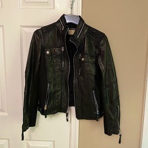 Michael Kors women’s leather moto jacket
